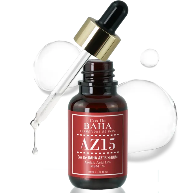 COS DE BAHA 15% Azelaic Acid High-Strength Serum with MSM for Acne, Hyperpigmentation & Skin Clarity 30ml