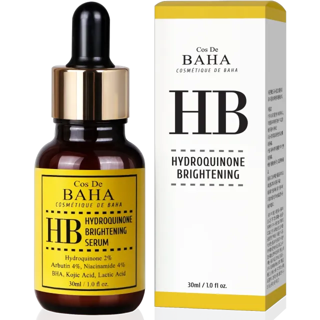 COS DE BAHA 2% Hydroquinone + Arbutin + Niacinamide 4% Serum - Dark Spot Corrector Remover + Melasma Treatment Fade Gel + hyperpigmentation, 30ml