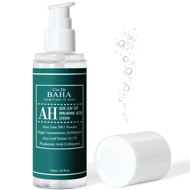 COS DE BAHA Aloe Vera Nourishing Facial Serum 4oz - Moisturizing, Calming & Revitalizing | Reduces Wrinkles, Fine Lines & Creases | Restores Dehydrated Skin | Made in Korea - 4oz (120ml)