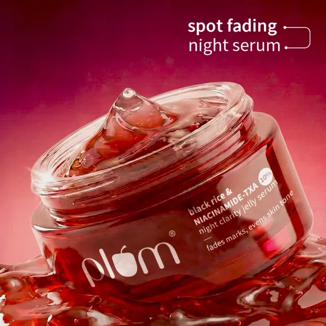 Plum Black Rice & 10% Niacinamide-TXA Night Clarity Jelly Serum