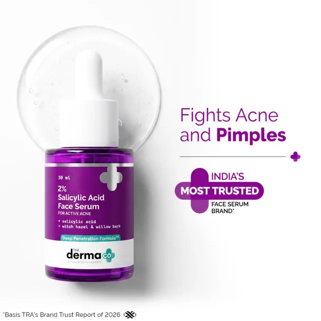The Derma Co 2% Salicylic Acid Face Serum for Active Acne - 30ml